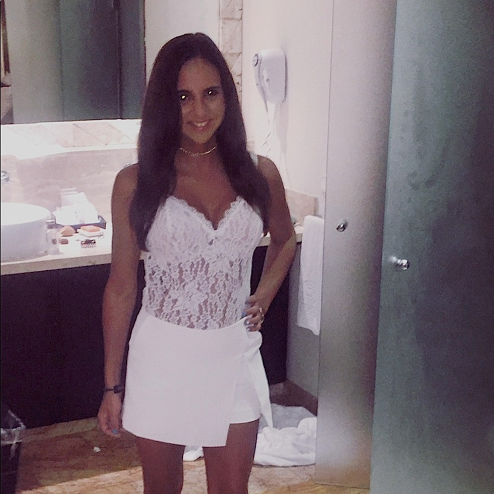 white lace bodysuit
